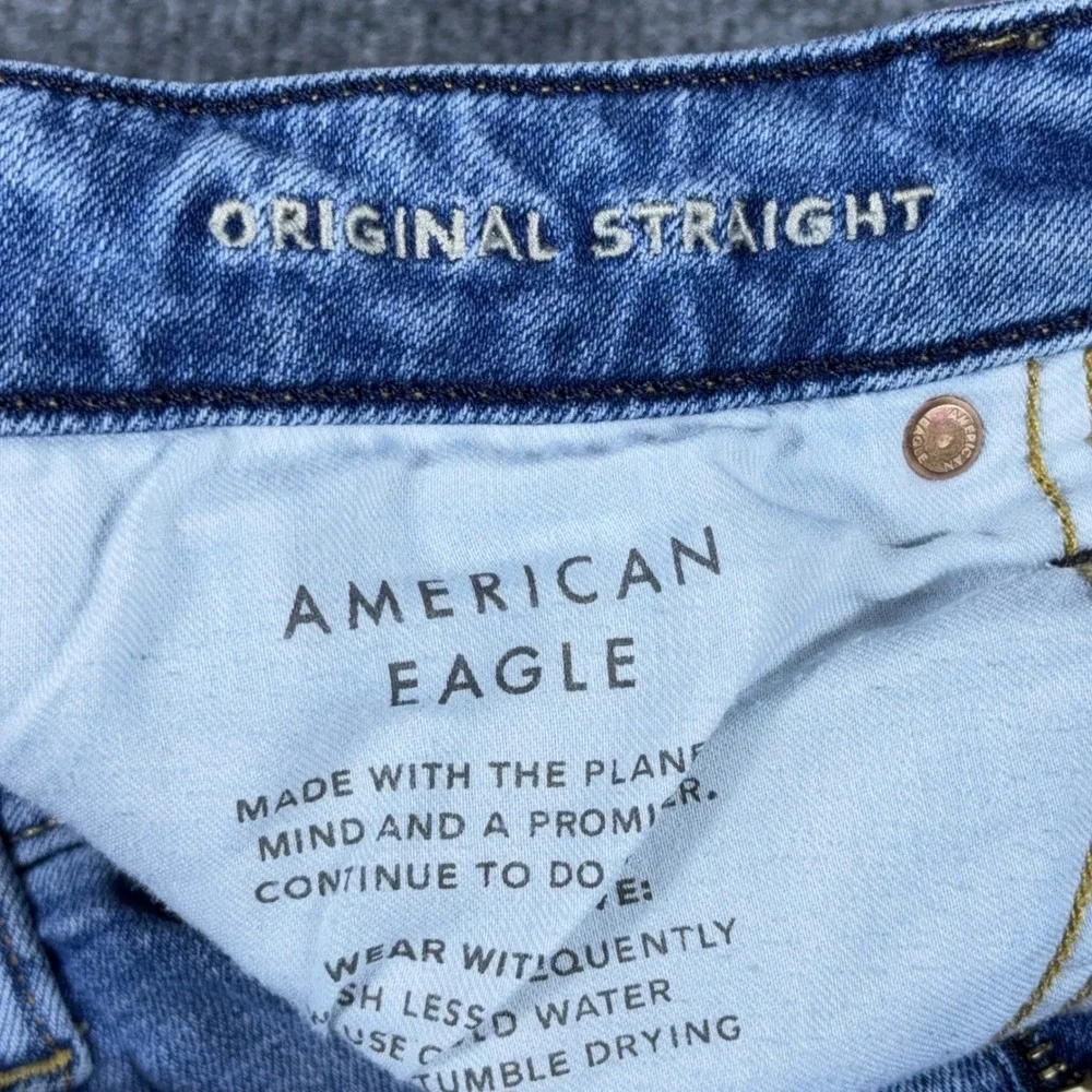 American Eagle Airflex+ Mens Jeans 32x34 Medium Wash Denim Stretch Straight Leg